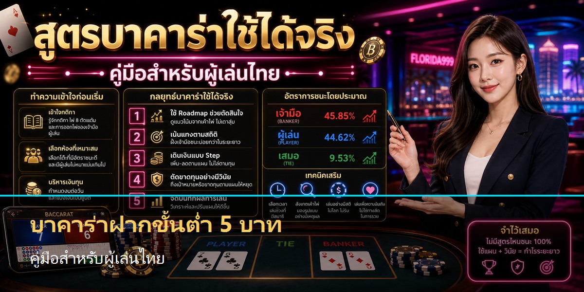 บาคาร่าฝากขั้นต่ำ 5 บาท คู่มือสำหรับผู้เล่นไทย